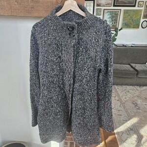 PRANA Angelica Duster Womens Cardigan Jacket Gray Size Large Long Chunky Knit